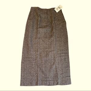 David Hollis Wool Blend Skirt Vintage NEW With Tags Chocolate Blend Tweed Sz 6P